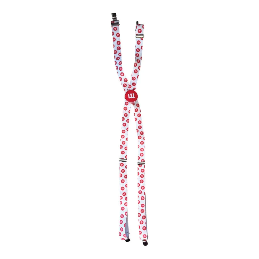 M&M’s White Red Suspenders Adjustable